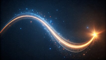 Starry Night Sky with Glowing Stars and Cosmic Lights