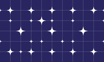 Seamless White Sparkle Stars Pattern on blue Background &ndash; Y2K Aesthetic Vector,Minimal Sparkle Star Pattern &ndash; Monochrome Seamless Background