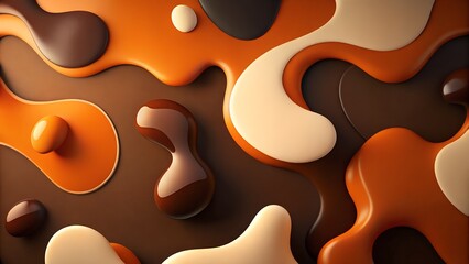 Abstract geometric orange and brown circular pattern vector background wallpaper design