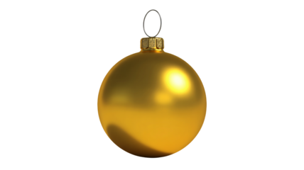Elegant golden Christmas bauble ornament with metallic cap and loop, perfect for festive holiday decorations and seasonal design projects.