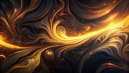 Abstract fiery fractal swirl with orange and red vortex pattern