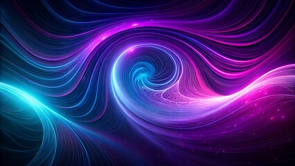 Glowing Blue and Purple Fractal Spiral Energy Pattern