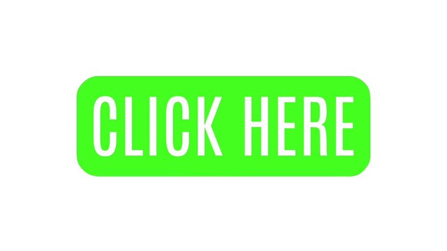 A bold, vibrant green button with the text "CLICK HERE." Perfect for call-to-action designs, web buttons, video overlays, and marketing materials