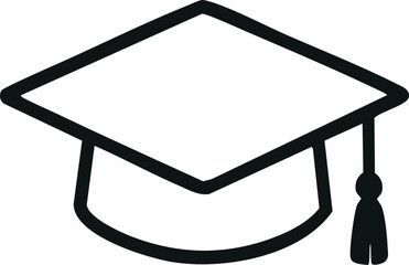 Graduation cap icon, a symbol of academic achievement and success in education journey