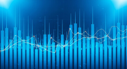 Naklejka premium Blue Abstract Tech Lines Backdrop