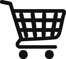 Shopping cart icon for online store or ecommerce platform with simple and clean design style