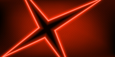 red star lines sparkling on the dark background.