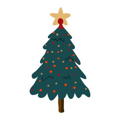 Hand-drawn Christmas Tree With Star