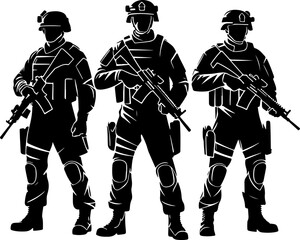 Soldier Saluting Silhouette Vector Design