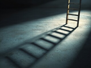 Ladder shadow prison bars symbolize freedom lighting symbolism