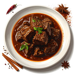 Hot chili con carne with meat and spicy sauce in a bowl