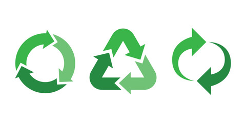 Recycling Arrows Logo Set. Eco-Friendly Vector Design. Sustainability and Environment Logo Collection