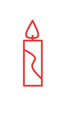 vector ilustration candle icon in red line