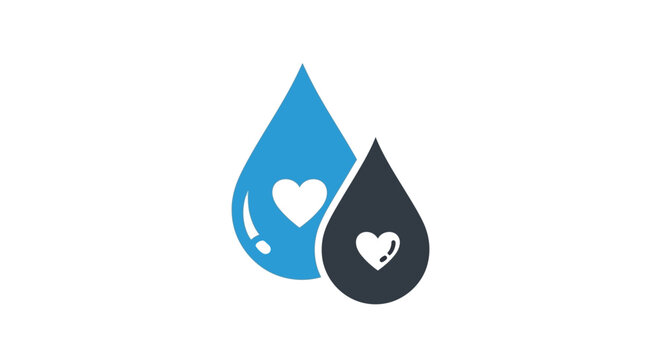 Water Donation Icons Love in Every Drop for Clean Water Initiatives