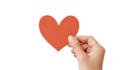 Hand Holding Red Paper Heart - Symbol of Love and Care