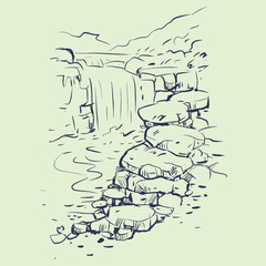 abstract of waterfall vector for illustration card decoration