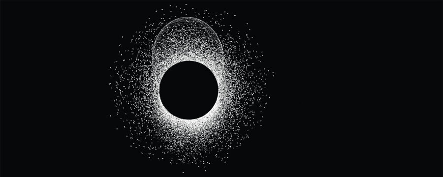 Solar eclipse .Star and moon in space. Futuristic landscape, with noise texture . Night landscape .Vector illustration