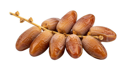 Cluster of dates isolated on transparent background, a sweet and healthy treat