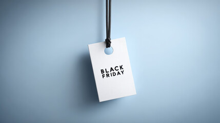 Exciting black friday sale shopping tag with discount offer on blue background