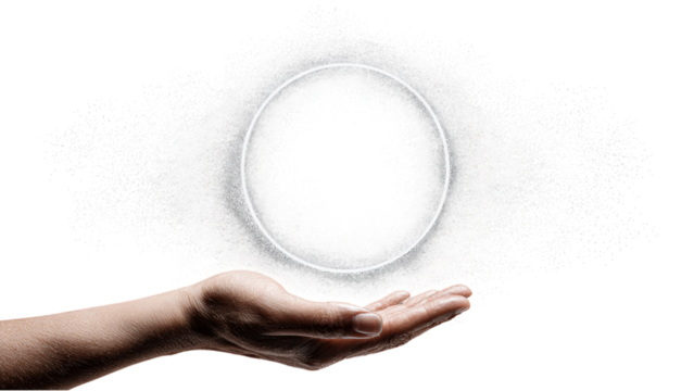 Hand Holding Glowing Orb - Magic and Mystery