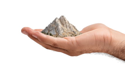 Mountain in Hand - Nature and Adventure Concept