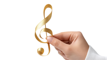 Golden Treble Clef - Music and Art Concept
