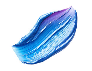 Large two-tone swatch of paint, bright blue and purple color. Close-up of thick art texture with full coverage effect. Isolated element with clear even edge on transparent background