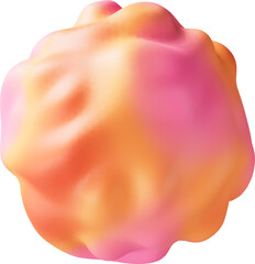 3D Playful colorful gradient rainbow shape, creative graphic abstract form isolated clipart. Render of geometric modern illustration