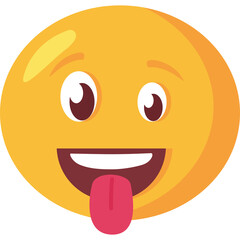 Funny Yellow Smiley Face With Tongue Out And Big Smile