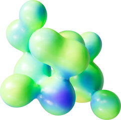 3D Playful colorful gradient rainbow metaball shape, creative graphic abstract form isolated clipart. Render of geometric modern illustration