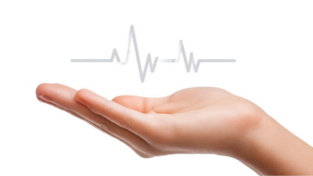 Heartbeat in Hand: Medical Concept on White Background