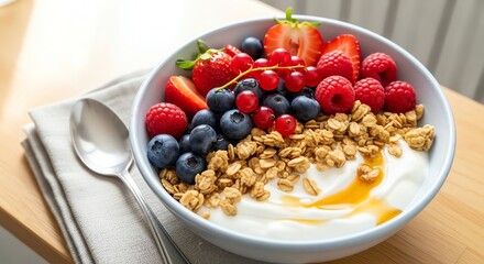 Yogurt bowl with berries and granola