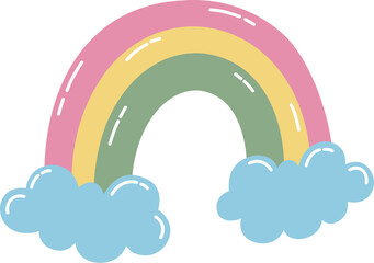 cute retro rainbow doodle