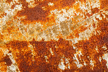 Rust iron rusty steel background old sheet brown orange color effect weathered wall floor rough pattern seamless dirty grounge metallic damaged rusted textured backdrop industrial material scratch.
