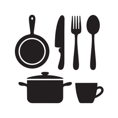 Christmas Silhouette Icon Set | Bold Black Vector Icons | Minimal Stencil Holiday Design