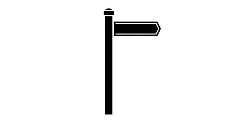 Fototapeta premium Black signpost with directional arrow