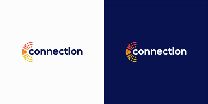 Connection Logo with Stylized 'C' in Gradient Colors