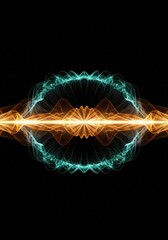 Abstract background depicting complex interacting waves, showing resonant frequencies and energetic field dynamics across a deep digital canvas, flow, grid, ripple