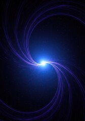 Abstract background depicting deep space with a powerful gravitational field effect, twisting the fabric of the universe into dark blue and violet patterns, theoretical, future, swirling