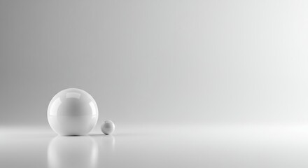 Abstract background featuring a subtle white glimmer reflecting off a smooth, light gray, empty surface, providing copy space, clean, wallpaper, illumination