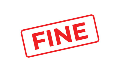 Red “FINE” stamp text on a white background representing penalty, payment notice, or warning message. Useful for finance, law, administration, compliance, and business communication materials.