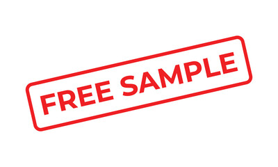 Red “FREE SAMPLE” stamp on a white background symbolizing promotion, marketing, and advertising concepts. Ideal for sales, product testing, discount offers, and retail marketing visuals.