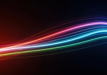 Abstract background featuring flowing colorful neon light streaks and energetic waves creating a dynamic futuristic pattern ,flowing ,digital ,spiral