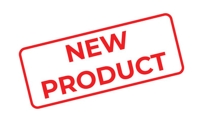 Red rectangular “NEW PRODUCT” stamp on a white background, symbolizing launch, innovation, promotion, or marketing announcement. Perfect for advertising, retail, and business communication use.