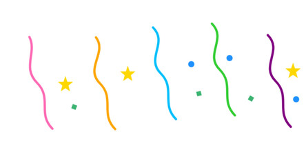 Pattern of Vertical Squiggly Lines with Stars Squares Circles