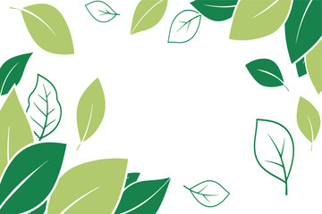 A vibrant, fresh background featuring bright green leaves and minimal organic shapes, symbolizing nature, growth, and ecology.