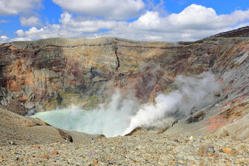 Aso Nakadake Crater, an active volcanic crater in Kurokawa, Aso, Kumamoto, Japan © leochen66