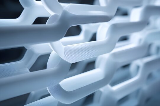 Extruded Plastic Forming Repetitive Linear Texture Abstract Material Pattern Manufacturing Industrial Design Process Surface