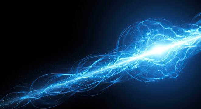 Abstract blue digital energy flow background representing power, technology, and connectivity with dynamic glowing light effects, lines, neon, future