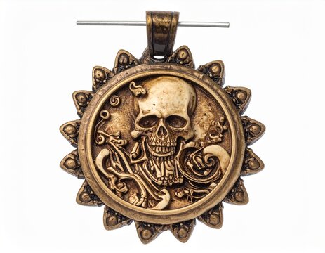 Intricately carved Japanese netsuke with floral motifs and metal loop for editorial cultural photography wearable art decor and poetic intricacy-themed visuals